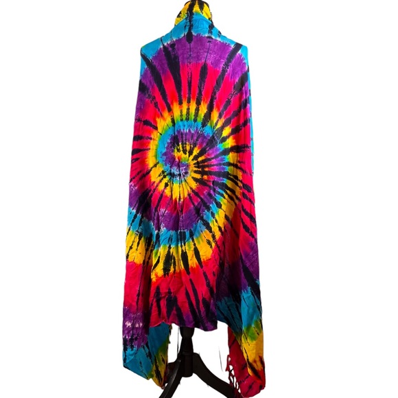 Curious Designs Other - Curious Designs Tie Dyed Wrap Fringe Sarong Wrap Hand Made in Indonesia Hippie